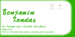 benjamin kondas business card